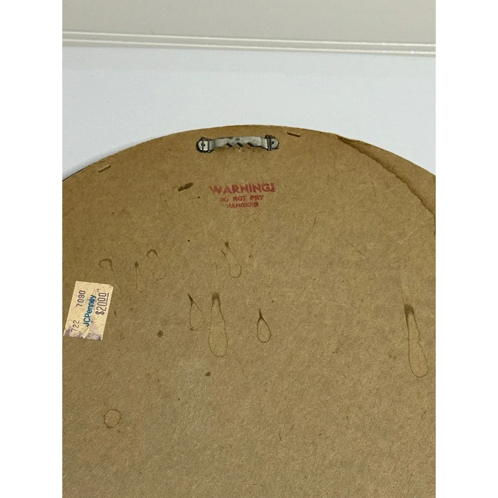 VTG Celestial Moon and Stars Round Wood Wall‎ Mirror Boho Whimsical 12